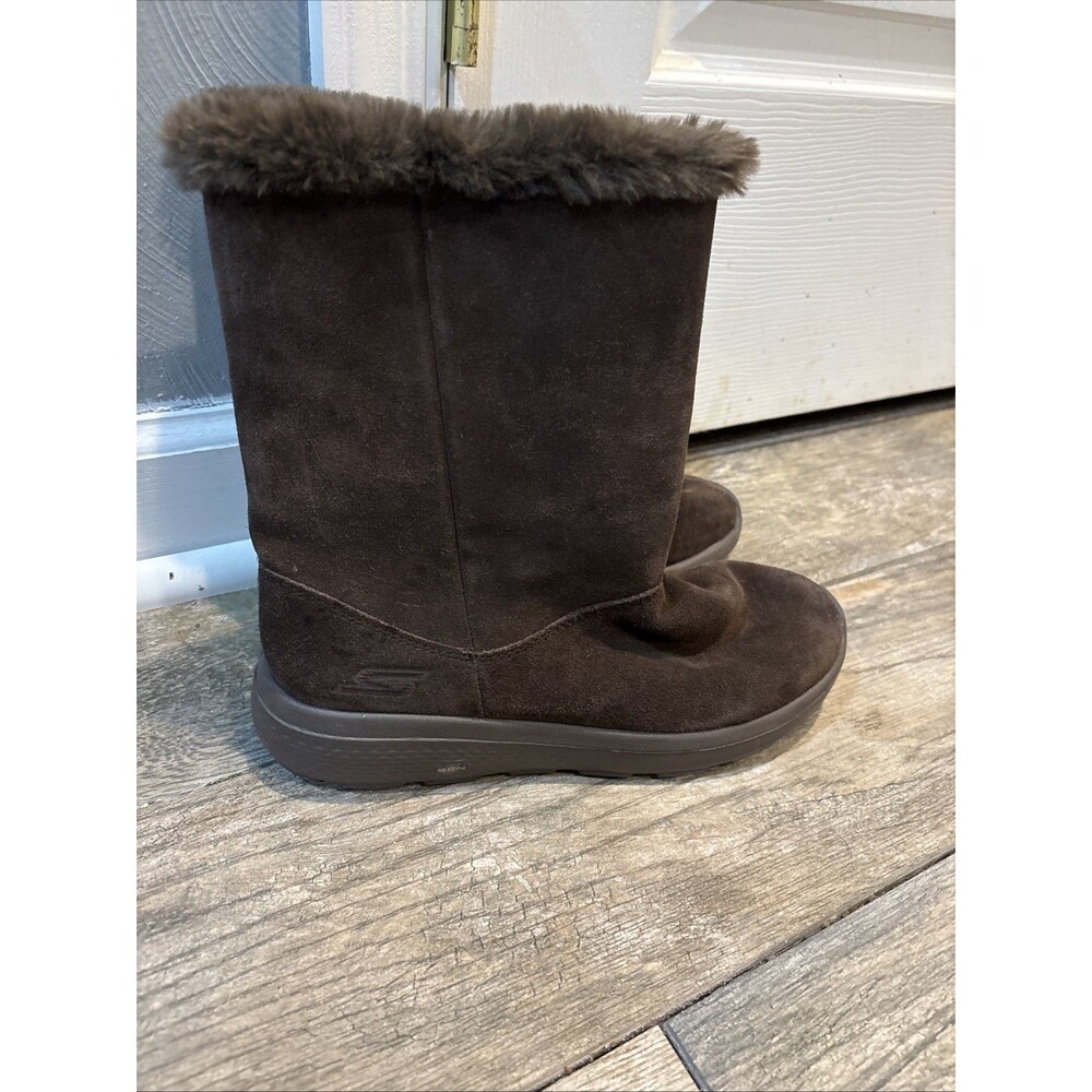 Skechers On The Go City Brown Suede Faux Fur Boots Women’s Size 8